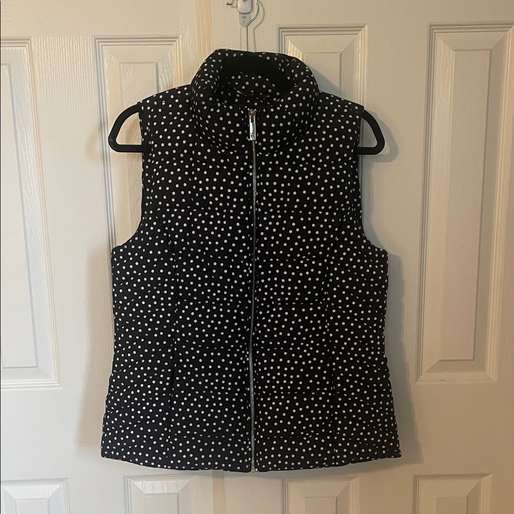 Tommy Hilfiger Navy Blue and White Polka Dot Vest